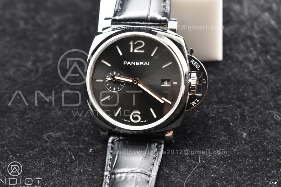 VSF Gray PAM1250 Leather Best Edition Strap Dial Black Due Luminor on 42mm P900 0312